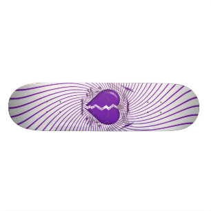 Broken Heart & Tribal Artwork: Purple: Skateboard