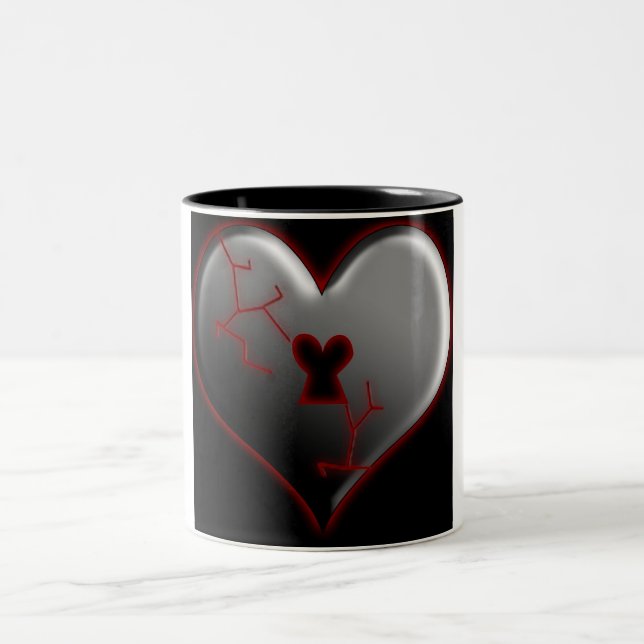 Broken Heart Two-Tone Coffee Mug (Center)