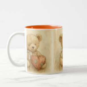 Broken Heart, Vintage, by Natasha Us   Two-Tone Coffee Mug
