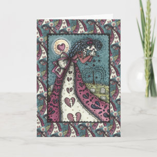 BROKEN HEARTED WEEPING VALENTINE, CEMETERY Blank Card