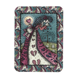 BROKEN HEARTED WEEPING VALENTINE, CEMETERY GOTH MAGNET