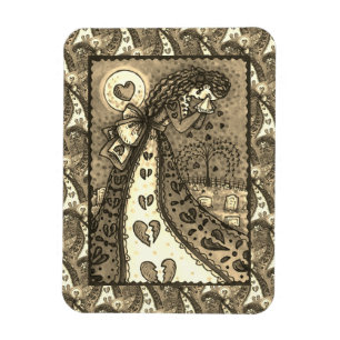BROKEN HEARTED WEEPING VALENTINE, CEMETERY MAGNET