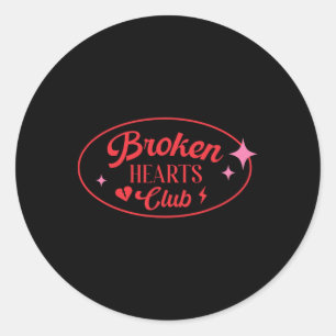 Broken Hearts Club Valentine Retro Alternative Sty Classic Round Sticker