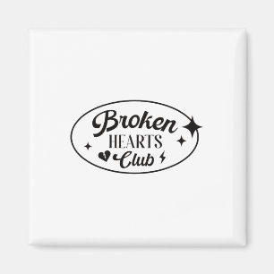 Broken Hearts Club Valentine Retro Alternative Sty Magnet