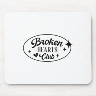 Broken Hearts Club Valentine Retro Alternative Sty Mouse Mat