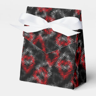 Broken hearts red and grey on black background favour box