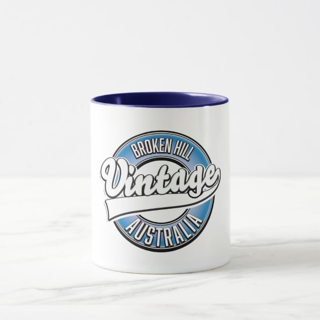 Broken Hill australia vintage style logo. Mug (Center)