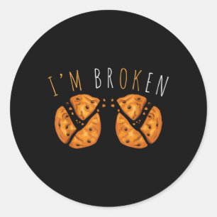 Broken Invisible Illness Mental Aware Broken Classic Round Sticker
