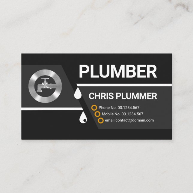 Broken Leaking Plumbing Pipe Business Card (Front)