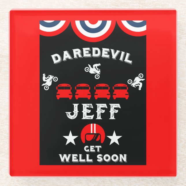 Broken Leg Clumsy Person Get Well Glass Coaster (Front)