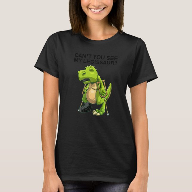 Broken Leg For Kids Dino  Broke Ankle Foot T-Shirt (Front)