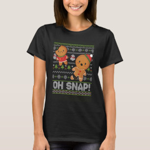 Broken Leg Head Gingerbreads Girl Boy Dancing Snow T-Shirt