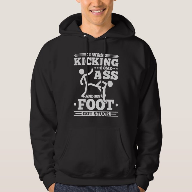 Broken Leg Surgery Foot Got Stuck Injury Skeleton Hoodie (Front)