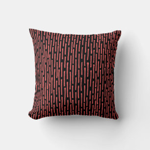 Broken Lines - Tropical Pink on Black Cushion
