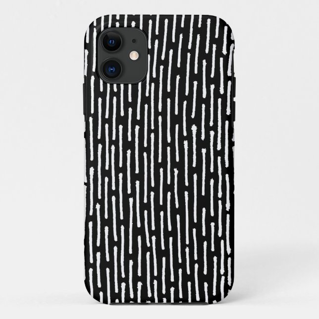 Broken Lines - White on Black Case-Mate iPhone Case (Back)