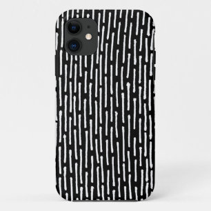 Broken Lines - White on Black iPhone 11 Case