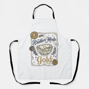 Broken Made Gold Jesus Kintsugi Broken Pottery Chr Apron