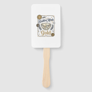 Broken Made Gold Jesus Kintsugi Broken Pottery Chr Hand Fan