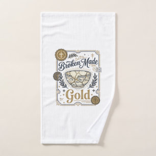 Broken Made Gold Jesus Kintsugi Broken Pottery Chr Hand Towel