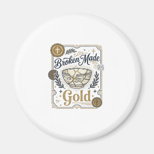 Broken Made Gold Jesus Kintsugi Broken Pottery Chr Magnet