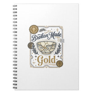 Broken Made Gold Jesus Kintsugi Broken Pottery Chr Notebook