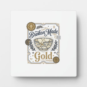 Broken Made Gold Jesus Kintsugi Broken Pottery Chr Plaque