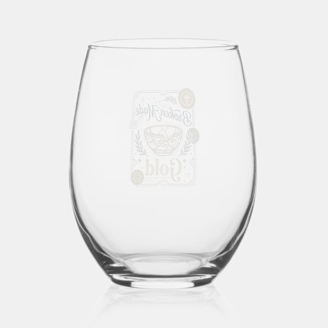 Broken Made Gold Jesus Kintsugi Broken Pottery Chr Stemless Wine Glass (Front)
