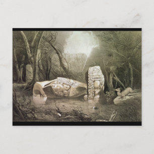 Broken Mayan idol at Copan, Guatemala Postcard