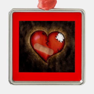 Broken/Mending Heart-ornament Metal Tree Decoration