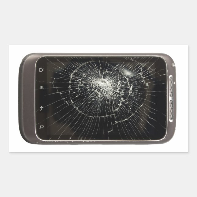 Broken Mobile Phone Rectangular Sticker (Front)