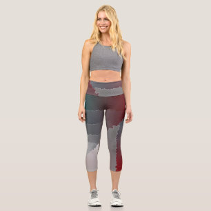 Broken mosaic capri leggings