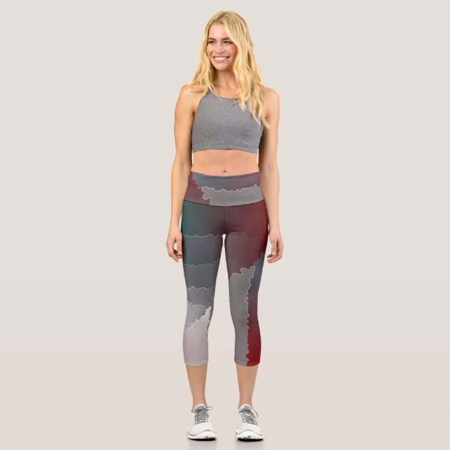 Broken mosaic capri leggings (Front)