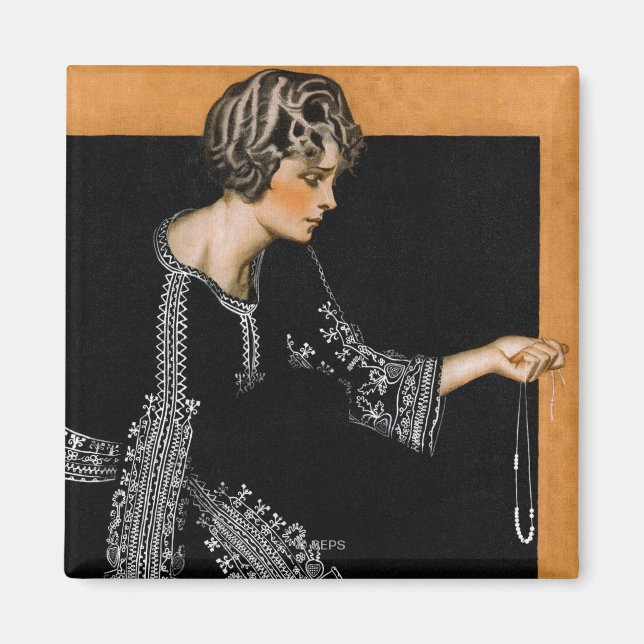 Broken Pearl Necklace Magnet (Front)