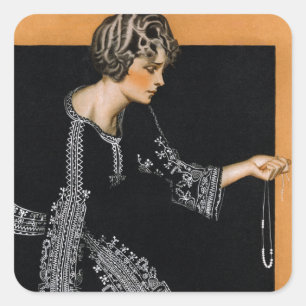 Broken Pearl Necklace Square Sticker