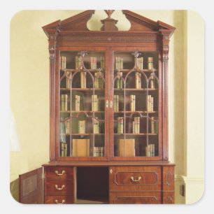 Broken pedimented bureau bookcase square sticker