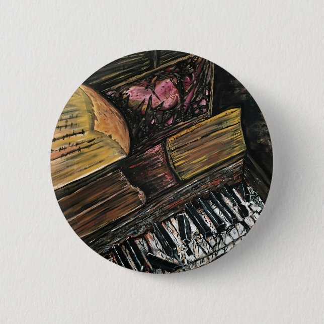 Broken Piano 6 Cm Round Badge (Front)