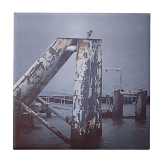 Broken Pier with Blue Heron Tile