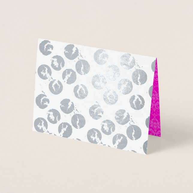 Broken Polka Dots Card  |  Silver Foil Print (Front)