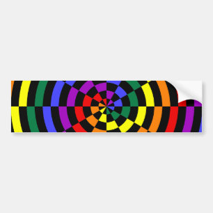 Broken Rainbow Spiral Design Bumper Sticker