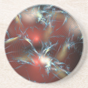 Broken Red Stoplight Abstract Coaster