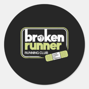 Broken Runner Running Club Turning Setbacks Into C Classic Round Sticker