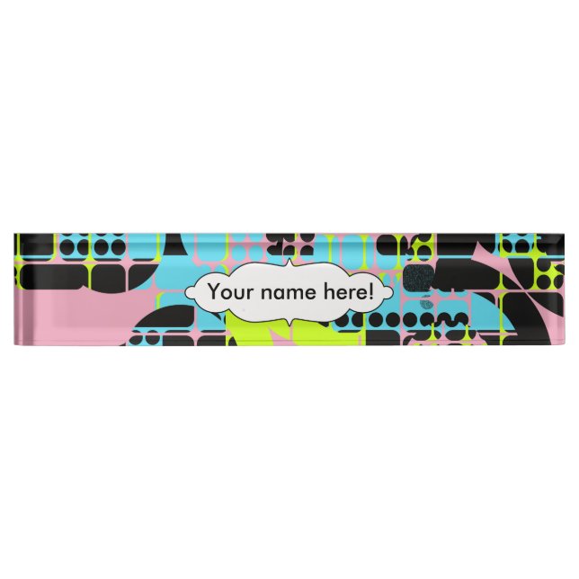 Broken shapes abstract design nameplate (Front)