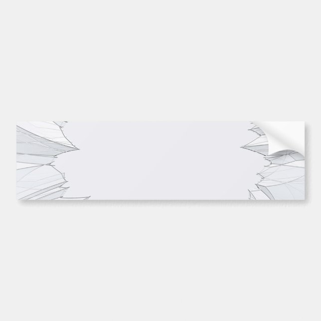 Broken Shattered Glass Bumper Sticker (Front)