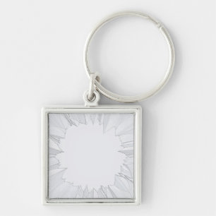 Broken Shattered Glass Key Ring