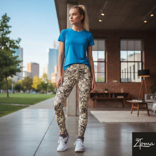 broken stained glass - Sepia Leggings