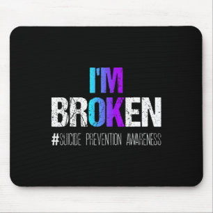Broken Teal And Purple Ribbon Suicide Prevention A Mouse Mat