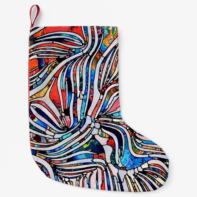 Broken Textures: Stained Glass Unity Small Christmas Stocking (Front)