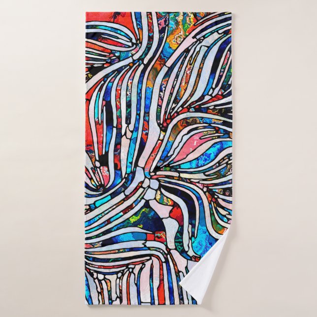 Broken Textures. Unity of Stained Glass series. Ab Bath Towel (Bath Towel)