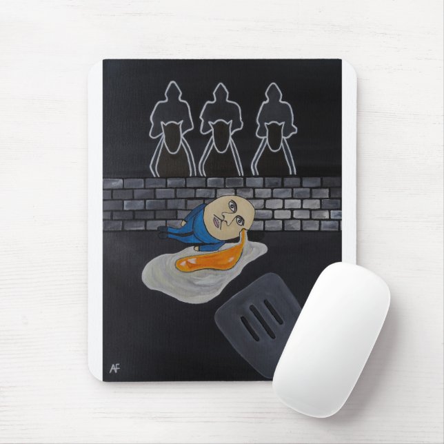 Broken Then Fried Painting by Alfred Fox Mouse Mat (With Mouse)
