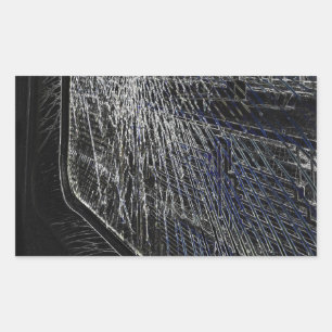 broken train window rectangular sticker